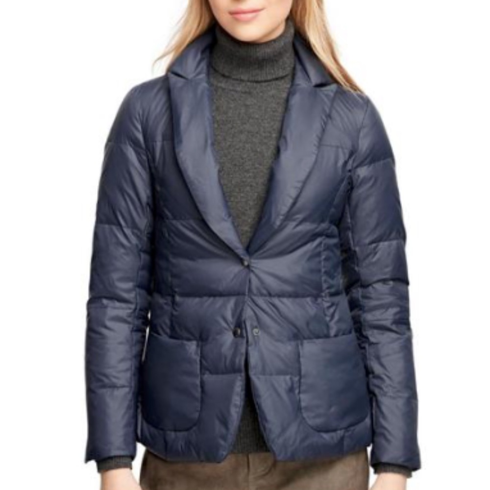 Brooks Brothers Navy Blue Women Nylon Puffer Jacke
